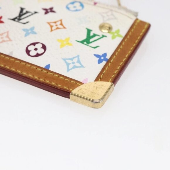 LOUIS VUITTON Multicolor Pochette Cles Coin Purse White M92655 LV Auth 145789 - Picture 5 of 16